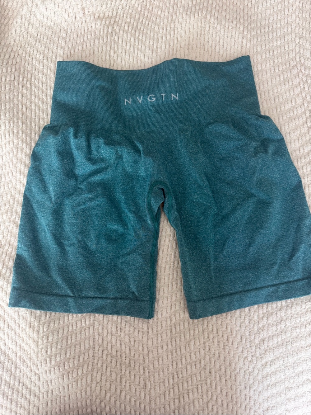 NVGTN Women's High-Waist Teal Green Bike Shorts